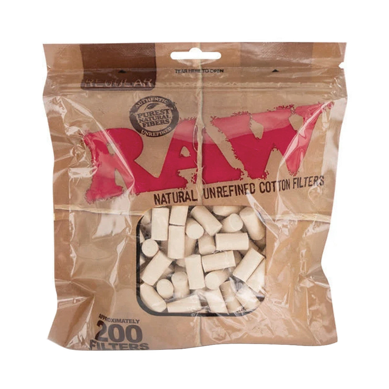 Raw Regular Natural Unrefined cotton filter tips