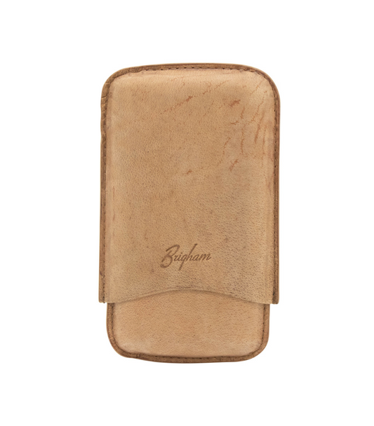 Brigham  Cigar Case 3 Finger Brown