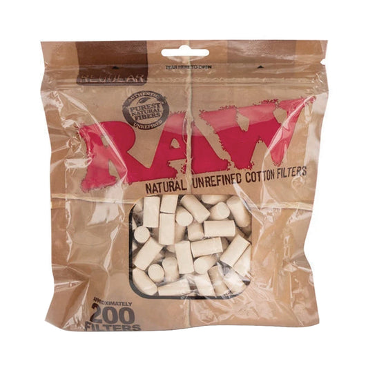Raw Regular Natural Unrefined cotton filter tips