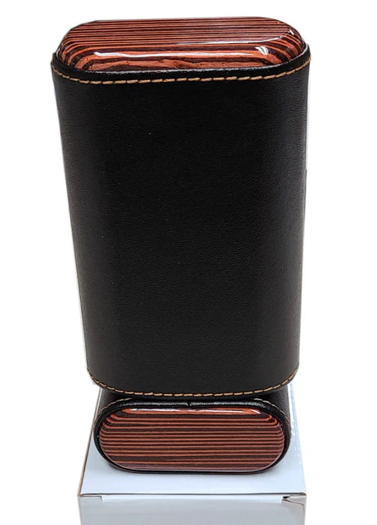 Cigar Case cedar Lined Wood Top black 3 count